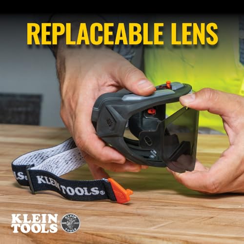 Klein Tools 60480 Safety Goggles, Tinted Gray Lens PPE Eye Protection, Anti-Fog, Scratch-Resistant, UV Protection, Adjustable Vents