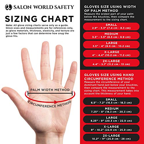 Salon World Safety Black Nitrile Disposable Gloves, Box of 100, Size X-Large, 5.0 Mil - Latex Free, Textured, Food Safe - size: 2X-Large (Pack of 100)