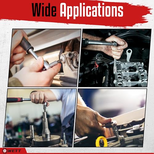 WETT Master Torx Bit Socket and External Torx Socket Set, 60-Piece 1/4", 3/8", 1/2" Drive E-Torx Sockets (E4-E24, T6-T70, TT6-TT70, TP8-TP60), S2 and CR-V Steel