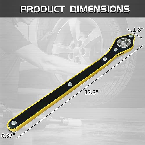 TONDA Jack Ratchet Wrench, Auto Labor-Saving Lug Wrench for Scissor Jack, Forward and Reversal Knob Design