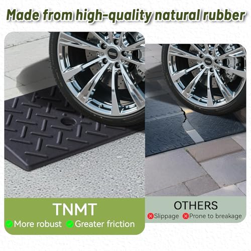 2 Pack Rubber Curb Ramps Driveway ramp, 2" H, 39.4" L, 9.8" W, Heavy Loading (6600LB)/3 Ton Capacity, Threshold, Motorcycle, Loading, Bikes, Wheelchairs Ramps - size: 2" Rise