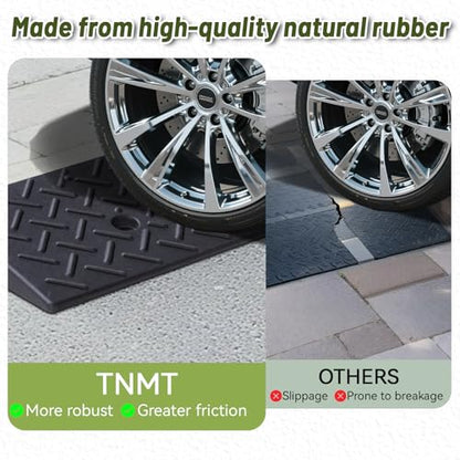 2 Pack Rubber Curb Ramps Driveway ramp, 2" H, 39.4" L, 9.8" W, Heavy Loading (6600LB)/3 Ton Capacity, Threshold, Motorcycle, Loading, Bikes, Wheelchairs Ramps - size: 2" Rise