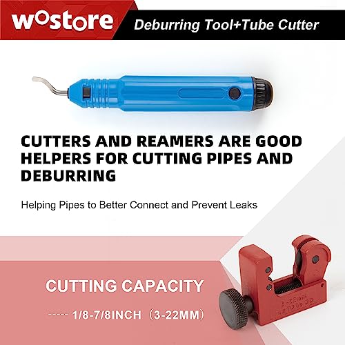 Wostore Brake Line Flare Kit, SAE Double & ISO Bubble, 7 Dies 3/16-5/8" | SAE double & ISO bubble flare tool with 7 dies (3/16-5/8"). Includes tubing cutter & pipe reamer. For brake line & fuel line. - size: Flaring tool