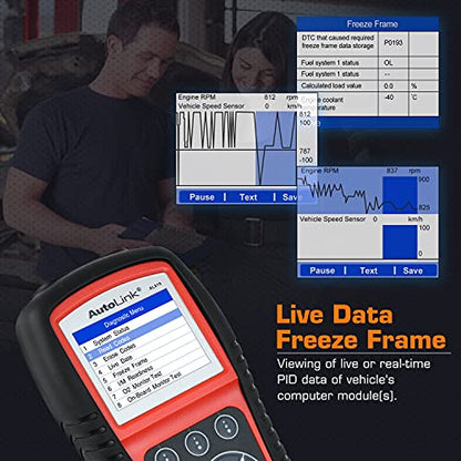Autel AutoLink AL619 OBD2 Scanner, ABS SRS Warning Light Scan Tool, Turn Off Check Engine Light Car Diagnostic Tool, 10 OBDII Test Modes, Live Data, Freeze Frame, 2026 Up of ML619 AL519 ML519