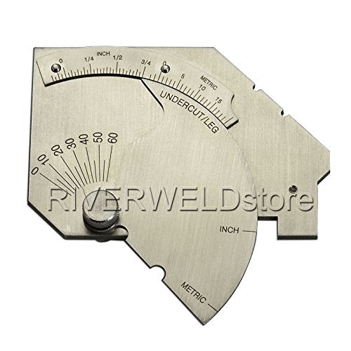 RIVERWELD Bridge Cam Gauge Test Ulnar High-Low Misalignment | Checks Depth of Undercut Pitting Fillet Weld Length Throat Size Angle of Preparation - style: bridge cam gage