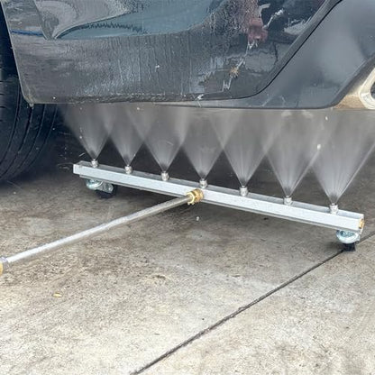 M MINGLE 24” Undercarriage Pressure Washer Attachment | Undercarriage Sprayer with 7 Nozzles, Under Car Washer with 3 Pieces Extension Wand, 4000 PSI - size: 24 Inch