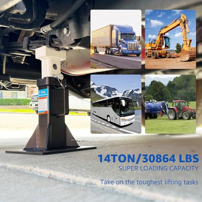 HKTE 14 Ton Jack Stands 28000 lbs Heavy Duty Car Jack Stands Adjustable 12''–17.7'' Vehicle Jack Stands Wide Base Dual Lock Steel Automotive Jack Stands for Trucks SUVs Garage,2 Pack - color: JACK STANDS 28000LB