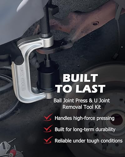 DAYUAN Ball Joint Press & U Joint Removal Tool Kit, Red Case | 4-in-1 Ball Joint & Brake Anchor Pin Tool, Removes & Installs Ball Joints and Anchor Pins, 2WD & 4WD Vehicles, Forged Steel - color: Red
