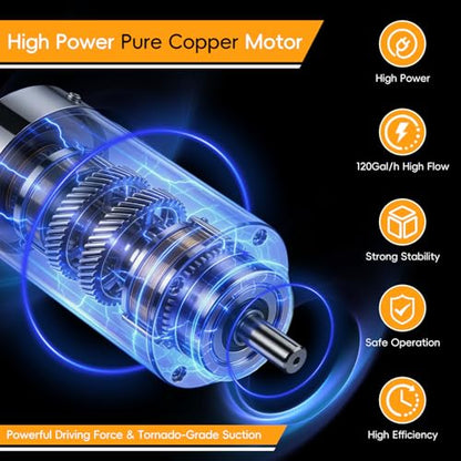 12V Fuel Transfer Pump Set Battery Powered, Gasoline Transfer Pump Moves Up to 120 Gallons Of Gas or Diesel Per Hour with Upgraded Carrying Case, for Vehicles, Boats, Equipments - color: 100GPH