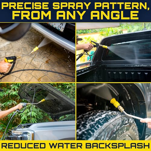 Clean Car USA Foam King™ 40° Pressure Washer Nozzle Guard, 1/4” Quick Connect - Stainless Steel Fire Hose Tip with Rubberized Protective Shield for High-Pressure Cleaning, Durable & Universal Fit - color: Nozzle Guard