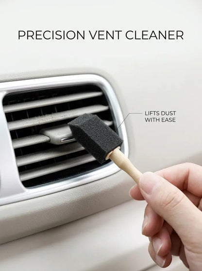 5PCS Car AC Vent Cleaning Brush Set, Foam Detail Duster for Air Vents, Dashboard, Blinds, Keyboard (5,Black) - color: Black