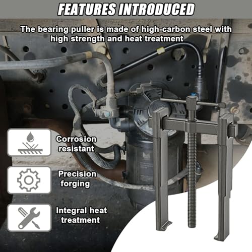 2 Jaw Gear Puller - 8" Carbon Steel Two Jaws Bearing Puller/Remover Tool, Adjustable Car Internal External Removal Tool for Pump Pulleys Flywheels Gears Bearings