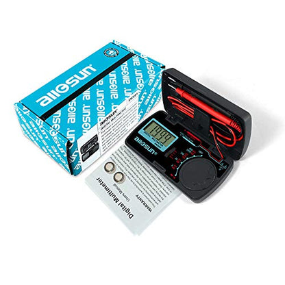 allsun Manual Range Mini Digital Multimeter 6 Functions Handheld Folding Voltmeter 3-1 2 Digit Pocket DMM DC/AC DC Ammeter Ohm Continuity Diode Tone Tester EM3081