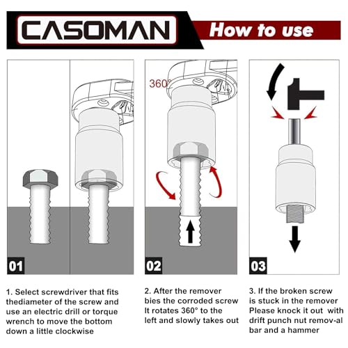 CASOMAN 5 Pieces 1/2"Dr. Twist Socket Set, Lug Nut Remover Tool Metric Bolt and Lug Nut Extractor Socket Tools - size: 5-Piece