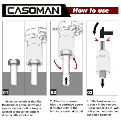 CASOMAN 5 Pieces 1/2"Dr. Twist Socket Set, Lug Nut Remover Tool Metric Bolt and Lug Nut Extractor Socket Tools - size: 5-Piece