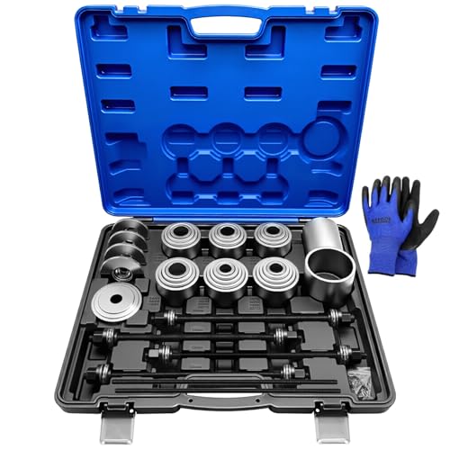 40Pcs Pull and Press Sleeve Kit, Bushing Press Kit for Most Engine Cars Vehicles, Universal Seal Bearing Bushing Removal Installation Tool Kit 4 Pulling Spindles with Nuts Case - color: 40 Pcs