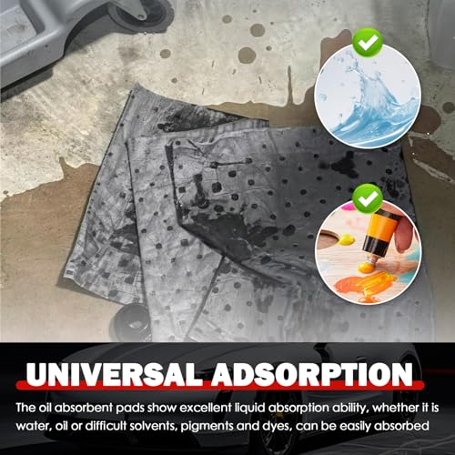 10PCS 13"x10.1" Oil Absorbent Pads for Car,Essential Car Oil Spill Mat Serve to Adsorb Oils & Fluids,Reusable Cars Oils Pads for Garage & Under Vehicles Automotive Accessories