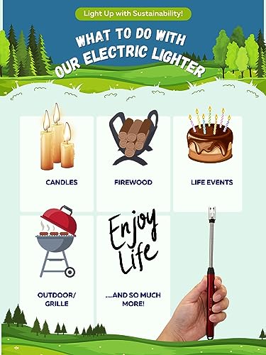 Electric Rechargeable Lighter with Flexible Long Neck - USB Powered - LED Battery Display - for Candles, Camping, and More (Candy Apple Red) - color: Candy Apple Red