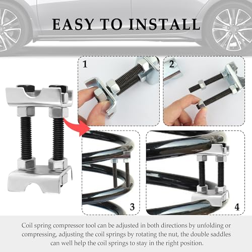 4PCS Coil Spring Spacer,2 Way Adjustable Coil Spring Compressor Tool Keep Springs Aligned & Shock Absorber,Automotive Strut Spring Compressor Suitable for Cars,SUVs,Trucks (4PCS)