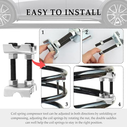 4PCS Coil Spring Spacer,2 Way Adjustable Coil Spring Compressor Tool Keep Springs Aligned & Shock Absorber,Automotive Strut Spring Compressor Suitable for Cars,SUVs,Trucks (4PCS)