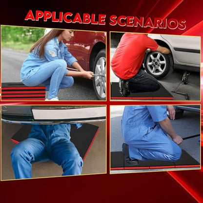 1.1" Thickened Foldable Mechanic Kneeling Pad, Mechanic Mat for Working Under Car, EVA Waterproof Floor Mat with Handle for Garage, Gardening, Gym, Camping, Creeper, Knees Protection