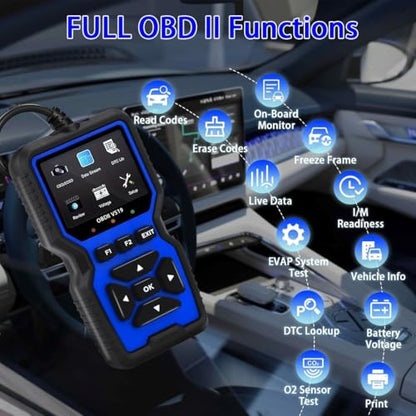 V519 OBD2 Scanner, Universal Check Engine Light Code Reader, Professional Diagnostic Scan Tool with Full OBDII Functions, Real-Time Data Stream, Erase Fault Codes for All Post-1996 Vehicles