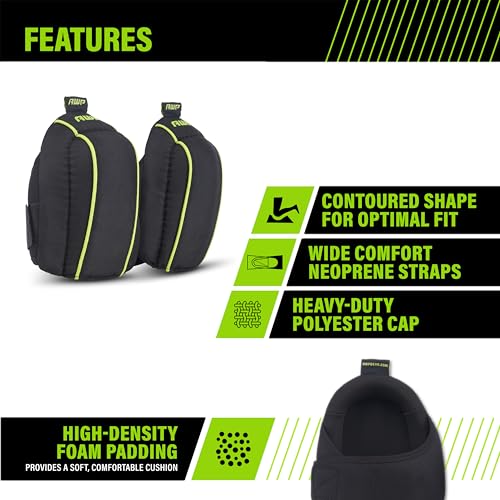 AWP Pro Flooring Knee Pads | Professional Grade Work Knee Pads with High-Density Foam Padding for All-Day Comfort | One Size - size: 1 Pair, style: Pro Flooring Knee Pads