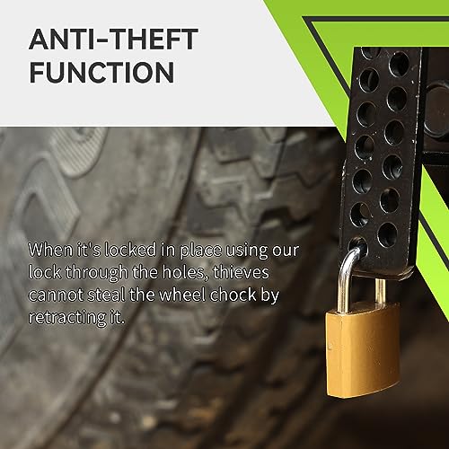 RVMATE RV Camper Wheel Chock Stabilizer Scissor, X Chocks (2 Packs) | for RV Travel Trailer Tires, X Chock for Locking Tandem Wheels When Parked on Uneven Surfaces, Black. - color: Black