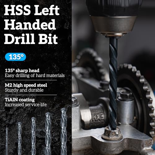 Bolt Extractor Kit, 10PC Screw Extractor & Left Hand Drill Bit | HSS M2 Steel Drill Bits, Reverse Drill Bit & Bolt Extractor, Removes Stripped, Broken Screws, Removes Bolts & Nuts