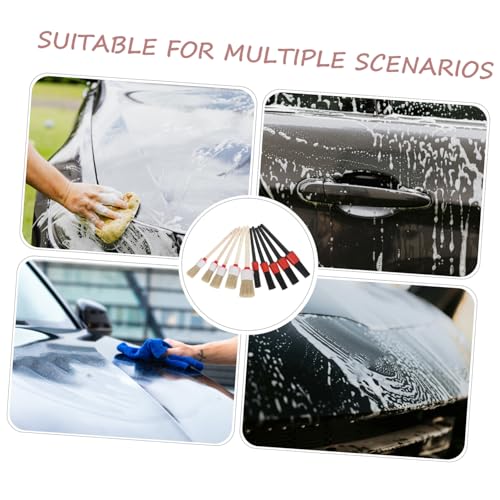 Abaodam 10pcs Car Interior Cleaning Brush Set, Automotive Detail Cleaning Brushes with Pp Bristles, Dusting Tools for Dashboard, Air Conditioner Vents, and Auto Parts Maintenance