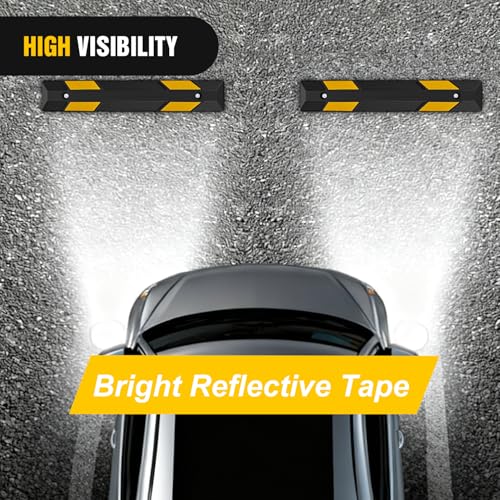 Nilight 36 Inch Parking Curb - 2 Pack Heavy Duty Rubber Garage Driveway Wheel Parking Stopper Blocks for Cars, SUVs, and Trucks - size: 36" 2-Pack