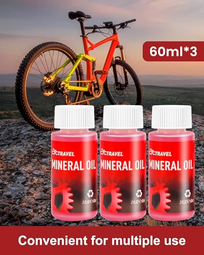 Brake Bleed Kit for Shimano, TEKTRO, TRP Hydraulic Disc Brakes, Mountain Brake Bleed Kit Including High Performance Mineral Oil Brake Fluid. - size: 3*60ml