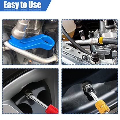 16PCS Car AC Fuel Line Disconnect Removal Tool Set with Storage Box, Valve Core Remover Tool Kit for 1/4 5/16 3/8 1/2 5/8 3/4 7/8 Inch Master Quick Disconnect Tool Kit for Auto Repair Tools