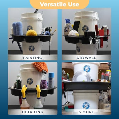 5 Gallon Car Wash Bucket Organizer Car Detailing Caddy - Cart Holds Spray Bottles, Auto Cleaning Supplies & Car Washing Tools and Accessories - Buckets & Dolly Sold Separately