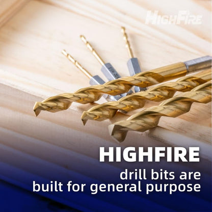 HIGHFIRE1/16 Hex Shank Drill Bits, High Speed Steel Titanium Drill Bit Set for Steel, Quick Change Small Drill Bits for Metal (Pack of 12 Identical Pcs) - size: 1/16"(12pcs)