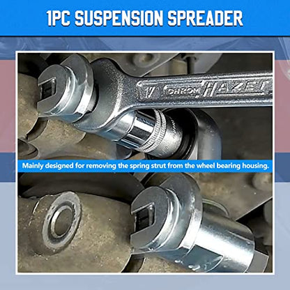 Strut Nut Socket 16mm 18mm 19mm 21mm 22mm 24mm with 12 Point 1/2" Drive Suspension Strut Spreader Socket 9pc Shock Absorber Tool