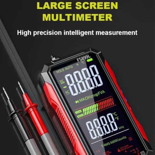 Digital Multimeter FS899L Upgraded - USB Rechargeable(FS899L+Bag) | 6000 Counts True RMS Tester with Color Screen, Auto-Ranging for Home/Industrial/Car Electrical
