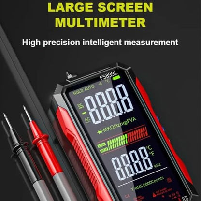 Digital Multimeter FS899L Upgraded - USB Rechargeable(FS899L+Bag) | 6000 Counts True RMS Tester with Color Screen, Auto-Ranging for Home/Industrial/Car Electrical