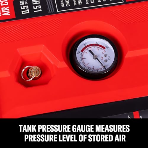 CRAFTSMAN Tire Inflator, All in One Wall Mount Air Compressor Oil-Free with Retractable 30ft Air Hose and Pressure Regulator, Great for Tire Inflation, Brad/Stapler, Finishing Jobs,1.5HP 125PSI - size: No Accessories