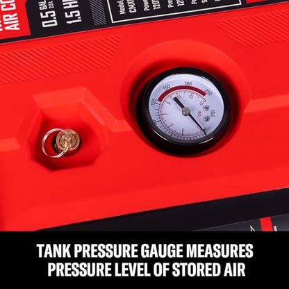 CRAFTSMAN Tire Inflator, All in One Wall Mount Air Compressor Oil-Free with Retractable 30ft Air Hose and Pressure Regulator, Great for Tire Inflation, Brad/Stapler, Finishing Jobs,1.5HP 125PSI - size: No Accessories