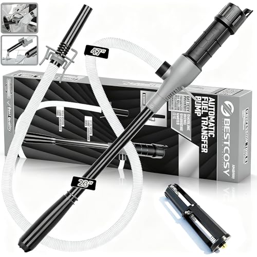 Transfer Pump Battery Operated Electric Siphon Pump for Gas, Fuel, Diesel, Water Transfer 2.4 GPM Flow Oil Extractor, 47 Inches Hose-Easy to Use Hand Fuel Pump, Multi-Use Siphon Transfer Pump(Grey) - color: 1 Pack of 1 Grey