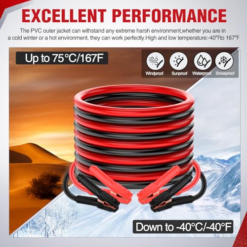 Nilight Jumper Cables for Car Battery 0 Gauge 30 FT Booster Cable Heavy Duty 1000 A CCA with Carrying Bag Jump Start Emergency Kit Pickup Truck RV Vans SUV - size: 0 Guage 30 FT