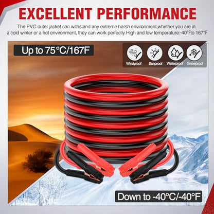 Nilight Jumper Cables for Car Battery 0 Gauge 30 FT Booster Cable Heavy Duty 1000 A CCA with Carrying Bag Jump Start Emergency Kit Pickup Truck RV Vans SUV | Heavy Duty Booster Jump Start Cable with Storage Bag for Jump Starting Dead or Weak Batteries for