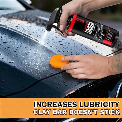 10 Pack Car Clay Bar Kit ，Synthetic Clay Luber Lubricant Spray with Microfiber Towels, Disposable Gloves & Lubricant Tablets, Remove Contaminants for Car Paint, Glass, Wheels, RV, Truck