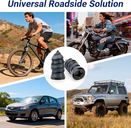 Tire Repair Rubber Nail Kit, Premium Spiral Screw-in Tire Plugs with 2 Sizes, Emergency Roadside Flat Tire Fix Tool for Car Truck Motorcycle Tractor ATV SUV - Fast Self Service Repair, 61 PCS - size: 60 PCS + Screwdriver
