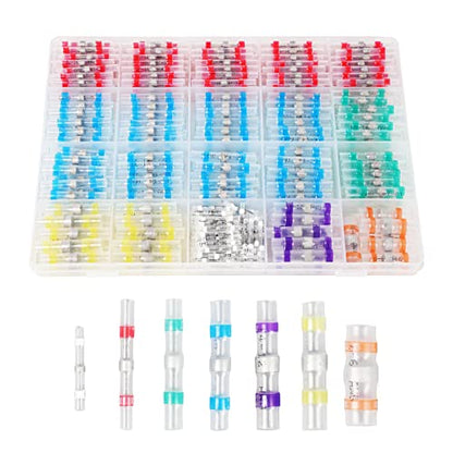 400PCS Solder Seal Wire Connectors, Heat Shrink Butt Connectors Solderstick Solder Stick Waterproof Wire Electrical Connector Kit for Marine Automotive Boat Truck Wire Joint (26-6 Gauge) - size: 400 PCS Solder Sticks Without Heat Gun