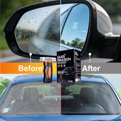 【2PCS】 Glass Emulsion Cleaner, Car Windshield Cleaner Tool Roll-On Glass Compound with Cleaning Board, Removes Oil Film & Smudges, Improve Windshield Clarity for Safe Driving (100ml+Brush)*2 - color: 2PCS: 2*(100ml+Brush)