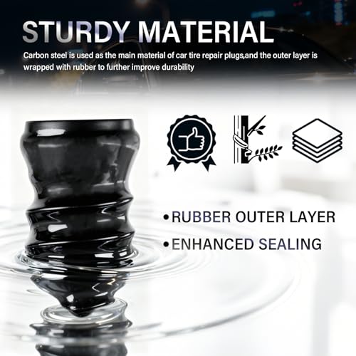 100PCS Car Screw in Tire Plug Kit with Screwdriver,3 Sizes of Car Screw Tire Plugs as Tires Repair Kit for Repair Work,Self-Service Tubeless Tires Repairs Screws Kits