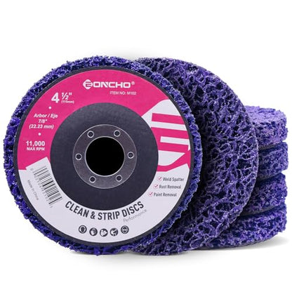 Stripping Discs 4-1/2" Paint & Rust Removal Wheels for Angle Grinder, Rust Remover Discs, Clean and Remove Paint Coating Rust Welds Oxidation 6-Pack(Purple) - color: PURPLE