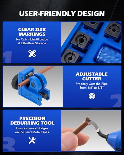 Orion Motor Tech Hydraulic Flaring Tool Kit, Universal Brake Flaring Tool Set with Tubing Cutter, 45° Single& Double Flaring Tool Kit with Deburring Tool, Brake Line Flaring Tool for ISO Bubble Flare - size: Hydraulic 45° & ISO